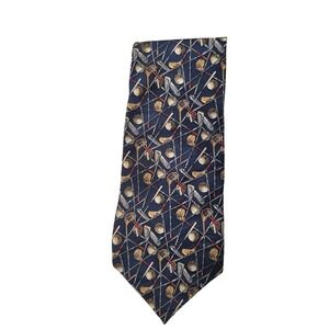 Golf Balls/Clubs Blue Necktie Crooks&Creed London Tournament 100% Silk Hand Made